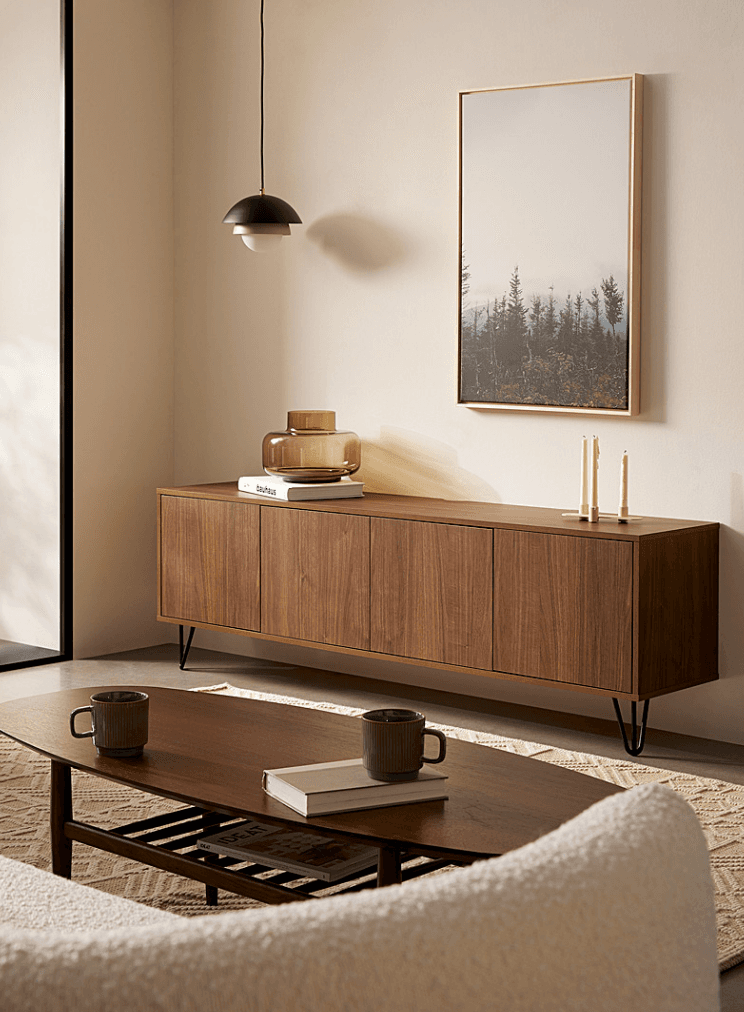 Walnut TV unit<br>72"