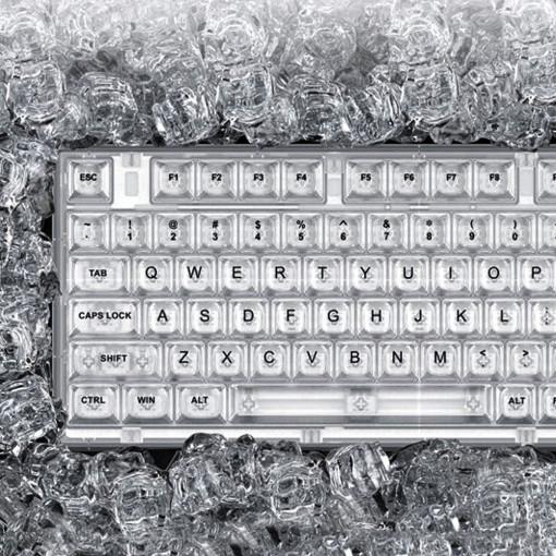 투명키보드 얼음키보드 YUNZII X75 화이트 : 게이밍기어 샵