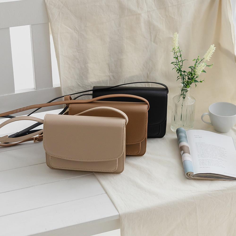 베이직 스퀘어 투포켓 숄더백