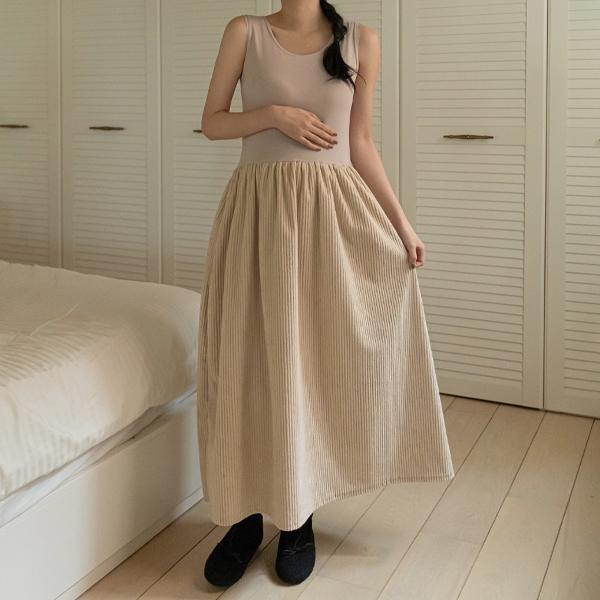 임부복*왕골덴레이어드나시 임산부원피스