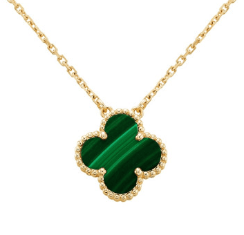 [관부가세 포함] 반클리프 빈티지 알함브라 펜던트 네크리스 (말라카이트)