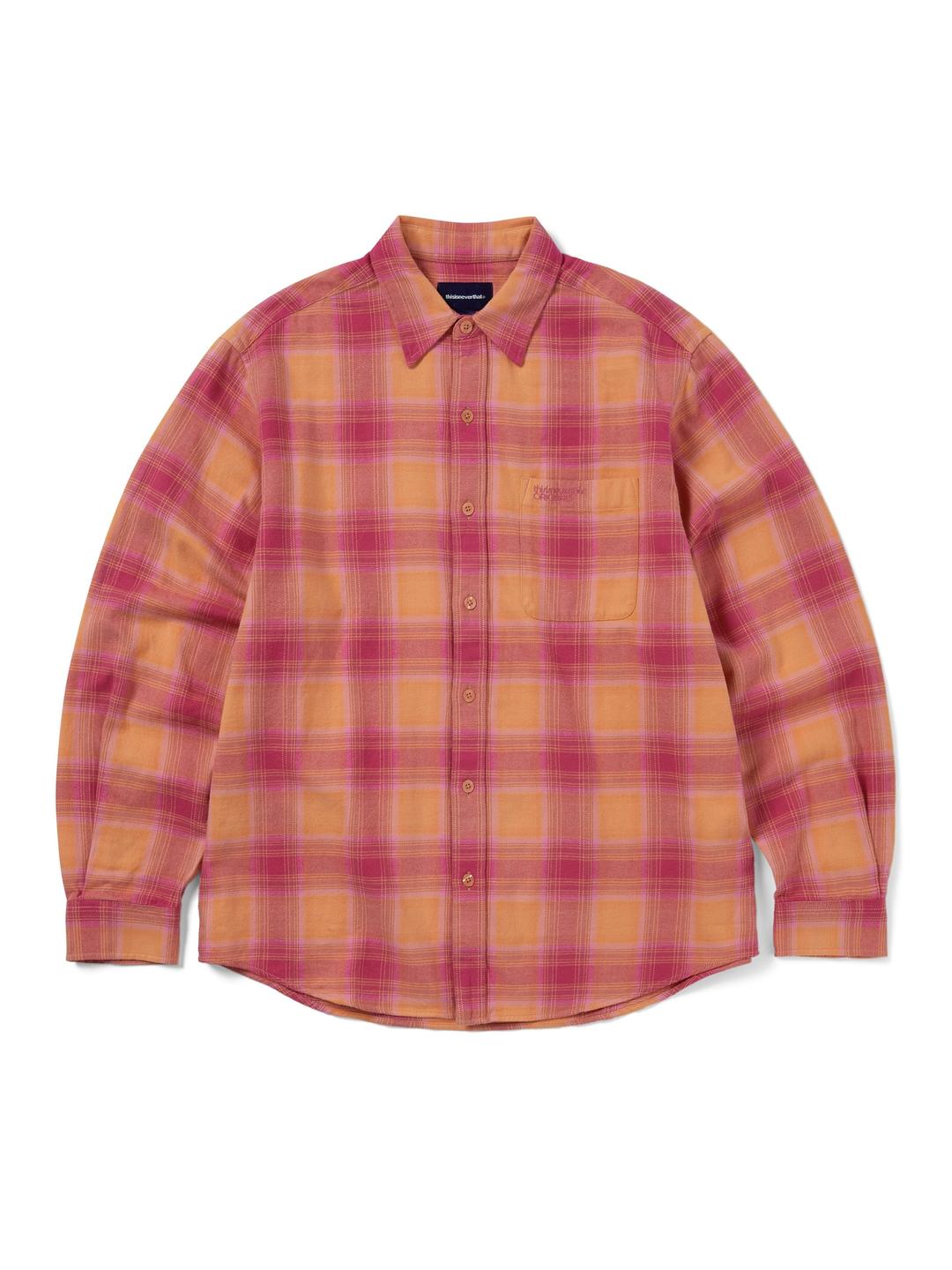 Shadow Plaid Flannel Shirt Pink