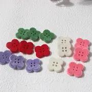 여성 의류 스웨터 재킷 DIY 장식용 플라스틱 플록 버튼 5개 세트, 네잎 클로버 모양