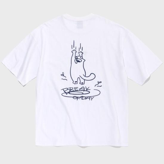 16수 넌슬립 자수 반팔티 화이트