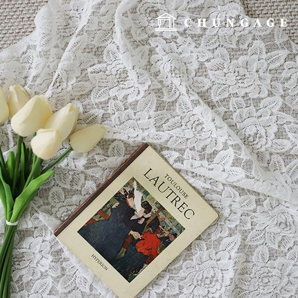 랏셀 레이스원단 대폭 메이썸플라워 백아이보리