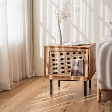 비스트로 라탄 원목 매거진협탁/애쉬