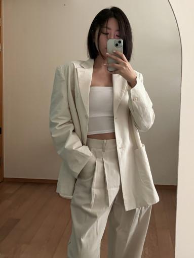 코튼 나일론 스탠다드 데일리 자켓(아이보리,크림)