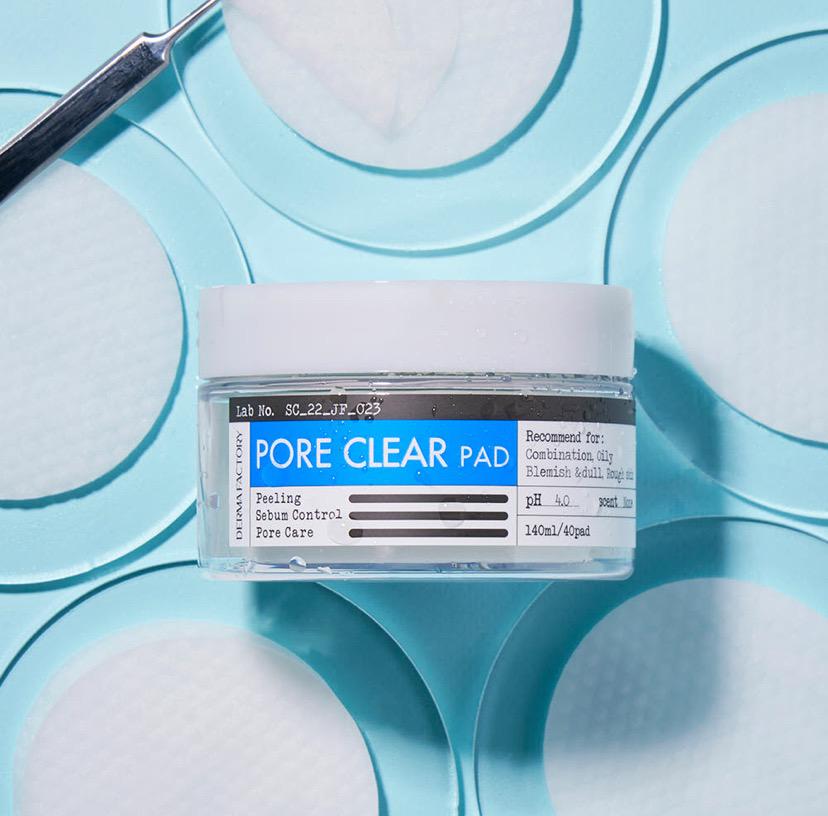 [비건인증] 더마팩토리 모공 클리어 패드 140ml 40매 /모공패드 아하바하패드 필링패드 각질케어 피지케어 결케어 모공청소 맑은피부
