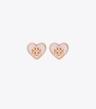 Kira Heart Studs - Tory Gold / Pink