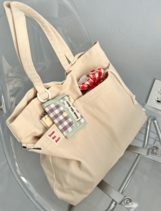 [자체제작] 캔버스 투포켓 숄더 에코백 / 학생 직장인 가방 노트북 아이패드