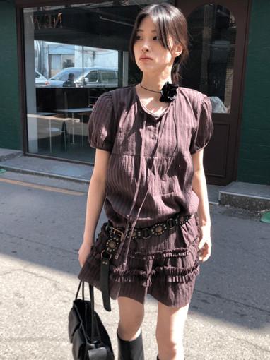 프릴 퍼프 원피스(3cols)