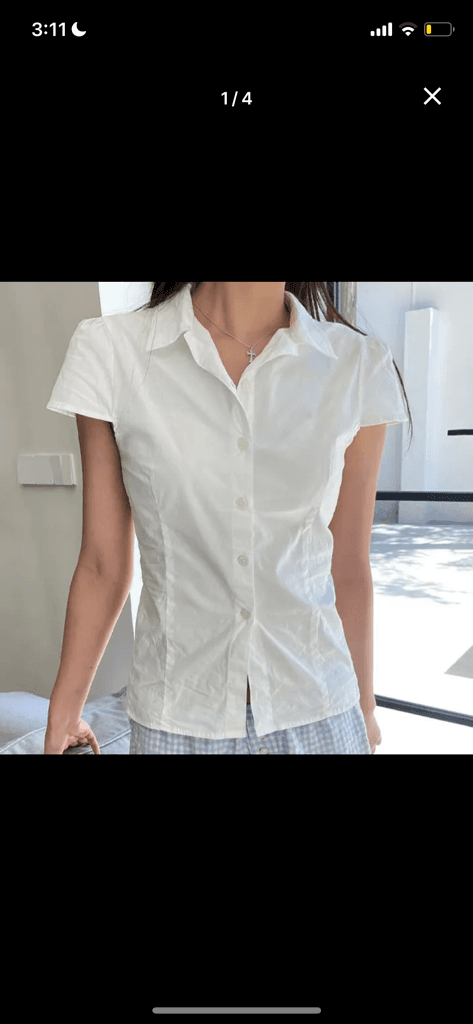 브랜디멜빌 RUE 반팔 셔츠 화이트 Brandy Melville
