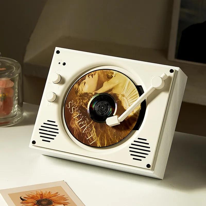 Wilress 벽걸이 블루투스 스피커, 클래식 레트로 무손실 CD 플레이어, 원격 제어 음악 플레이어, U 디스크 AUX 재생 지원