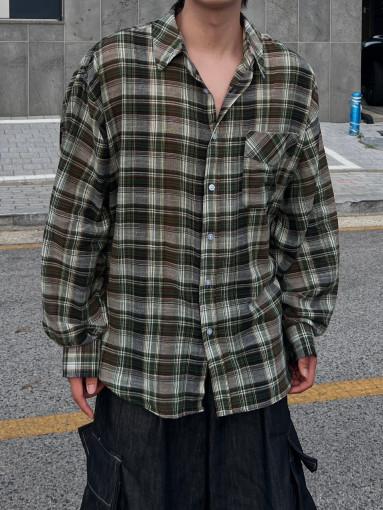 러프 시어서커 체크 하프셔츠 2C