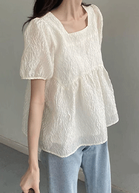 ◈[당일발송] 시원한 원단 스퀘어넥 블라우스