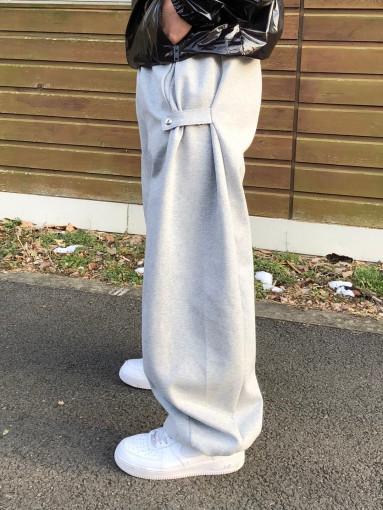 사이드 스냅 투버튼 스웻팬츠 벌룬팬츠 3C