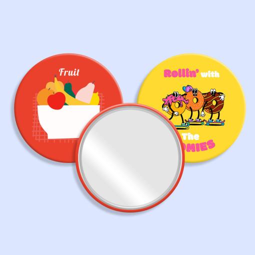 핀버튼 거울 58mm 무광 디자인 유 당일 주문 제작 1-99개