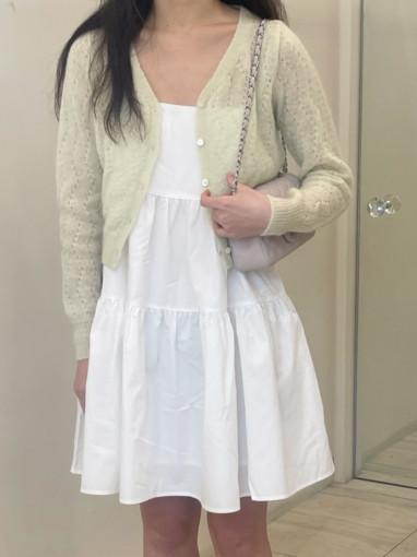 [MUNIATE/무니에트] riette 리에뜨 마임 가디건모헤어 울 브이넥 펀칭 봄니트