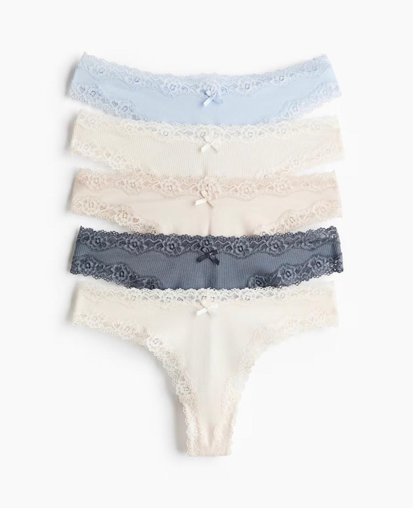 코튼 & 레이스 BRAZILIAN 팬티 5피스 세트