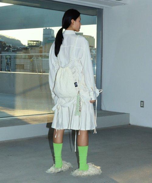 FLOWER QUILTED STRING BACKPACK / IVORY (스트링 퀼팅백 아이보리)