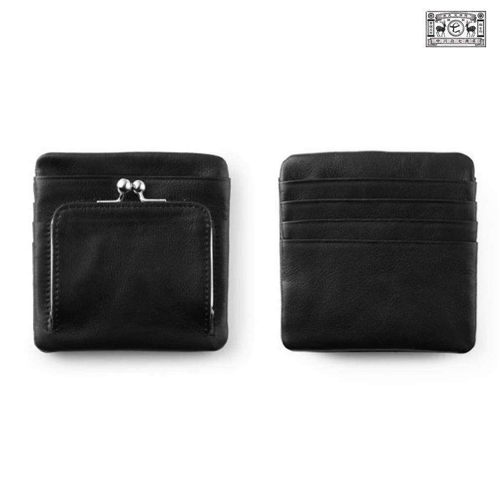 나카가와 마사시치 지갑 소가죽 가마구치 블랙