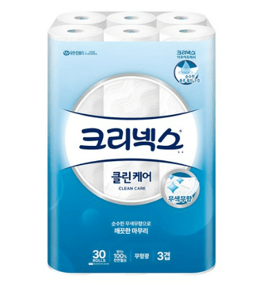 크리넥스 클린케어 3겹 천연펄프, 25m, 30롤, 1개 - 고급롤화장지(3겹이상) | 쿠팡