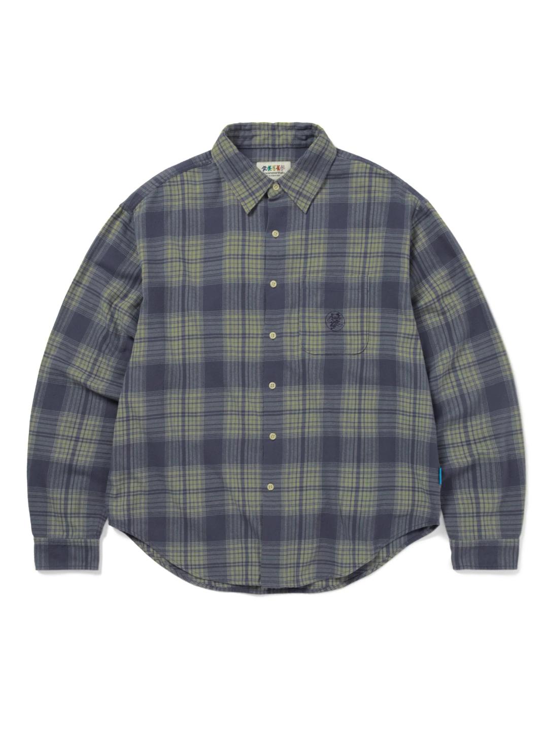 GD Lightning Bear Plaid Shirt Blue