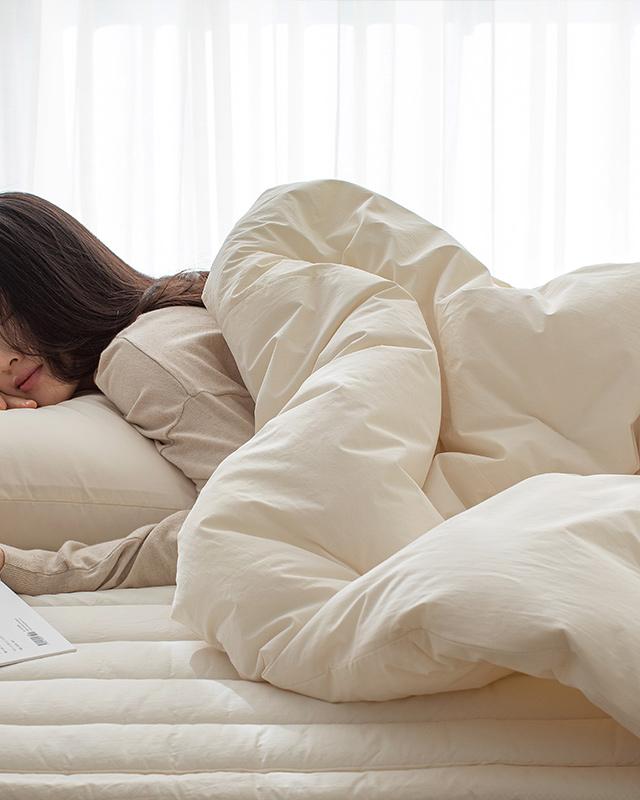 기분 좋은 사박함 도즈 고밀도순면 차렵이불-16컬러(SS/Q/K)