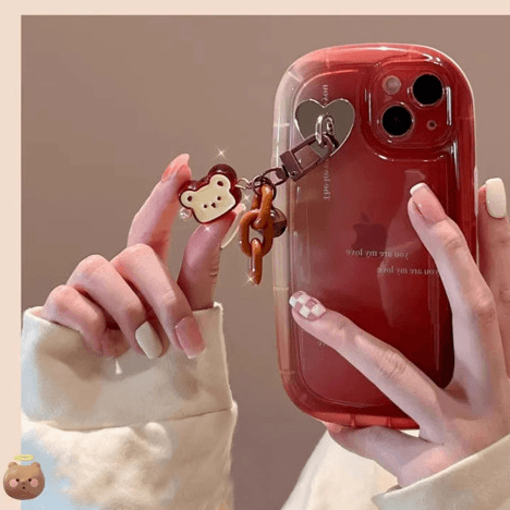 르앙즈. 컬러 그라데이션 뽈록 키링 케이스