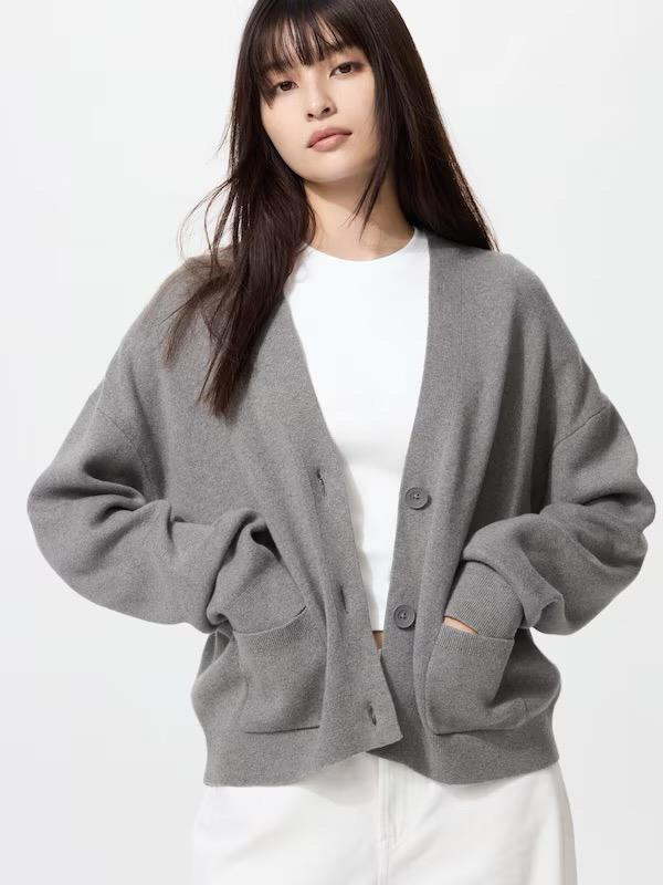 스무드코튼V넥쇼트가디건