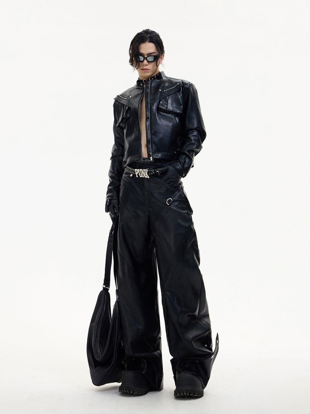 [PEOPLESTYLE] 스탠드 메탈 라이더 자켓