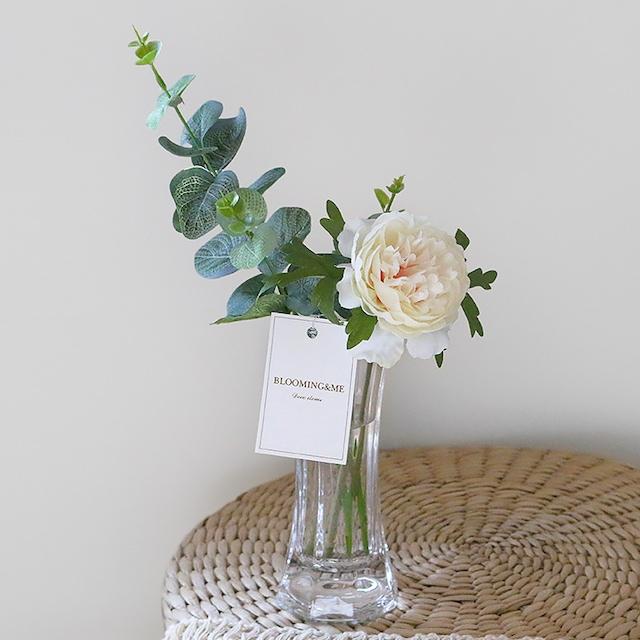 심플 장식 플라워 & 유리병(프렌치화이트&타이디화병)