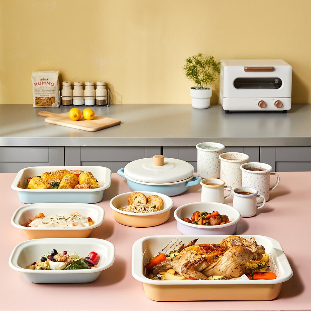 슈가쿡 법랑 오븐 사각 트레이 S 25x21CM 스카이블루