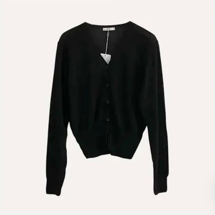 웨이 린넨니트 크롭 기본 가디건 블랙