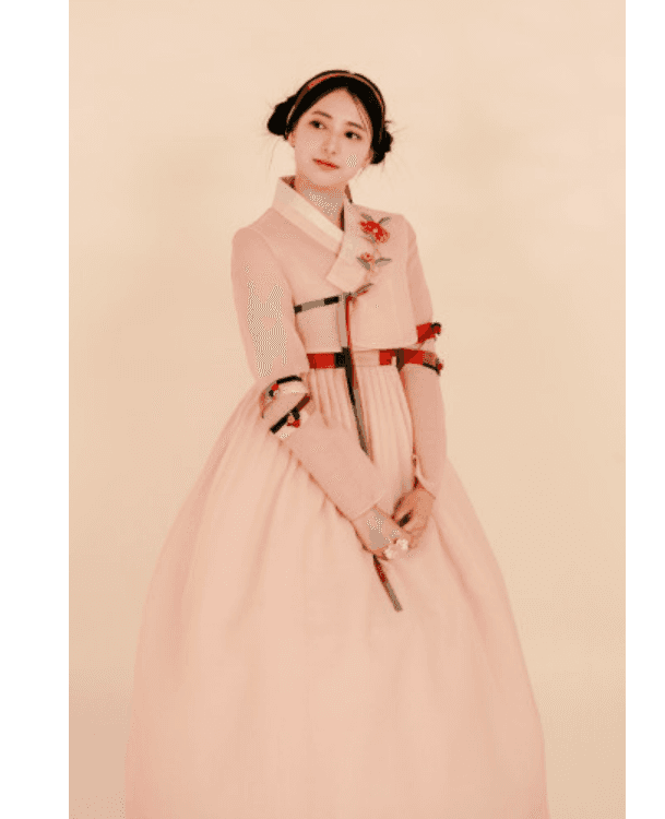 [한복대여 끝동아뜰리에] HanBok Style NO 11. 연살구 색동배색 한복셋트, 맞춤한복, 대여한복, 당의한복, 한복드레스