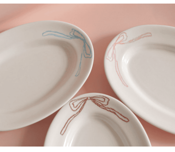 리본 타원 접시