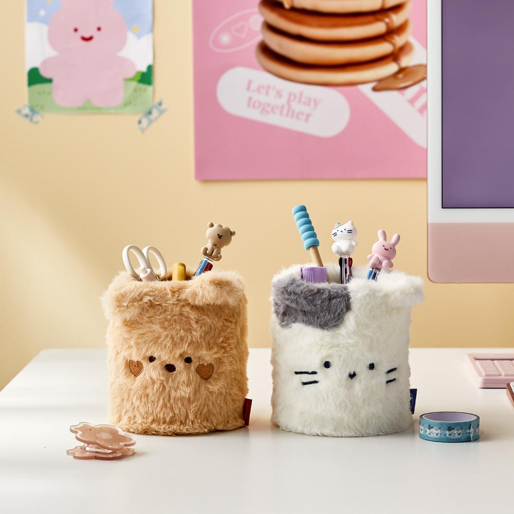 BT 보들보들 밀크캣 형태 펜홀더