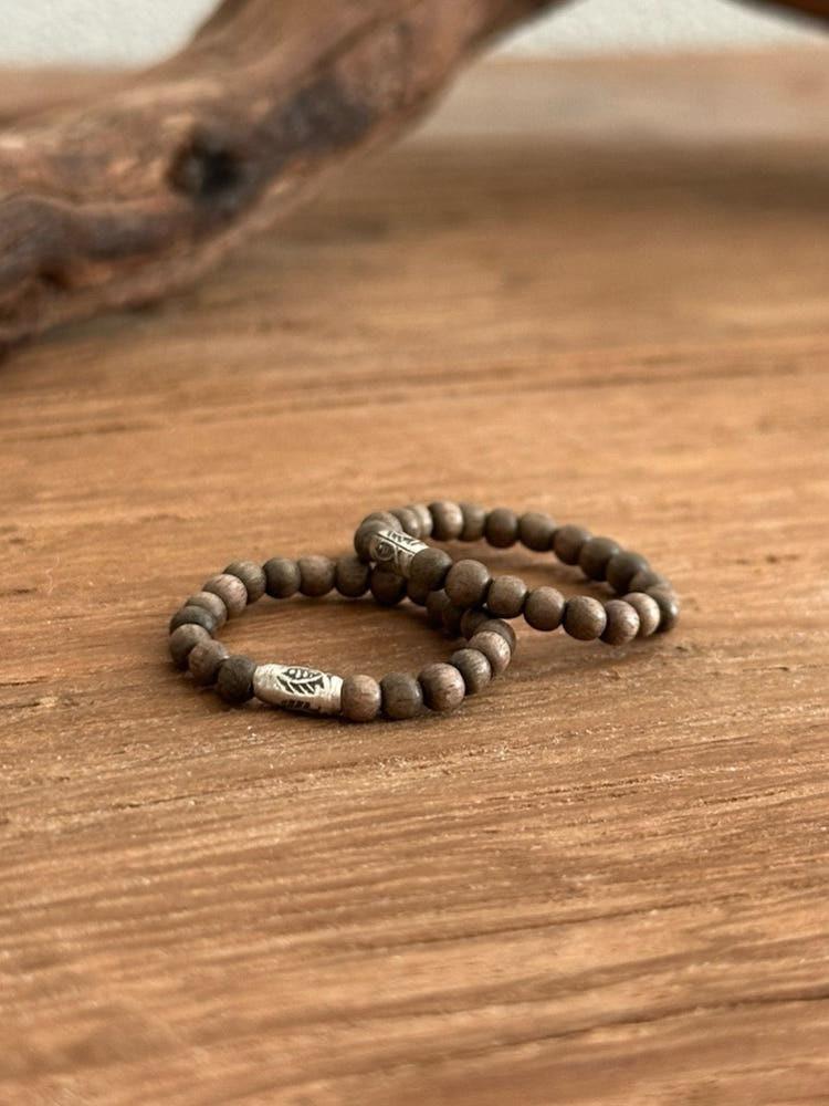 무애자유 녹단 염주반지