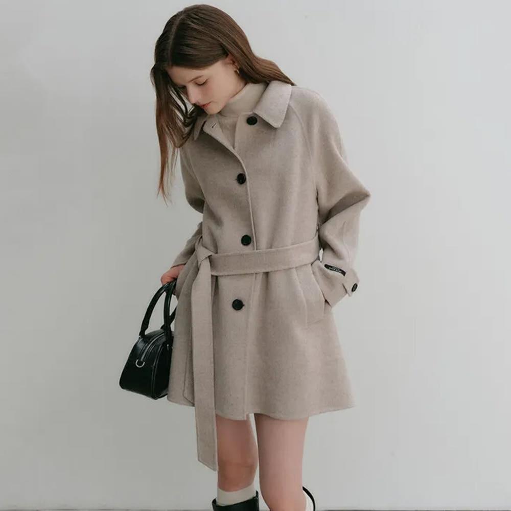 [룩캐스트]리앤 울 핸드메이드 하프 코트_베이지 / LEANNE WOOL HANDMADE HALF COAT_BEIGE