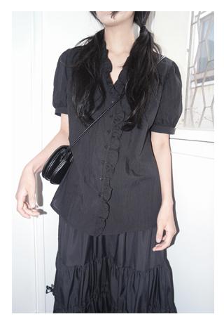 frill half sleeve blouse (3colors)