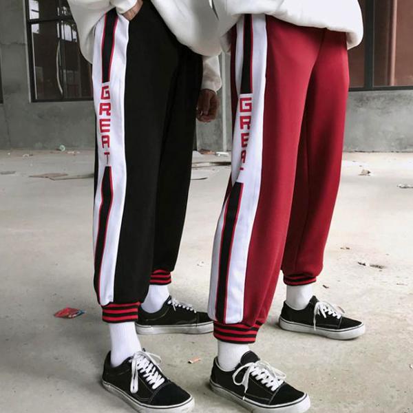 [기모] 그뤠잇 옆줄 트레이닝 팬츠 츄리닝 바지