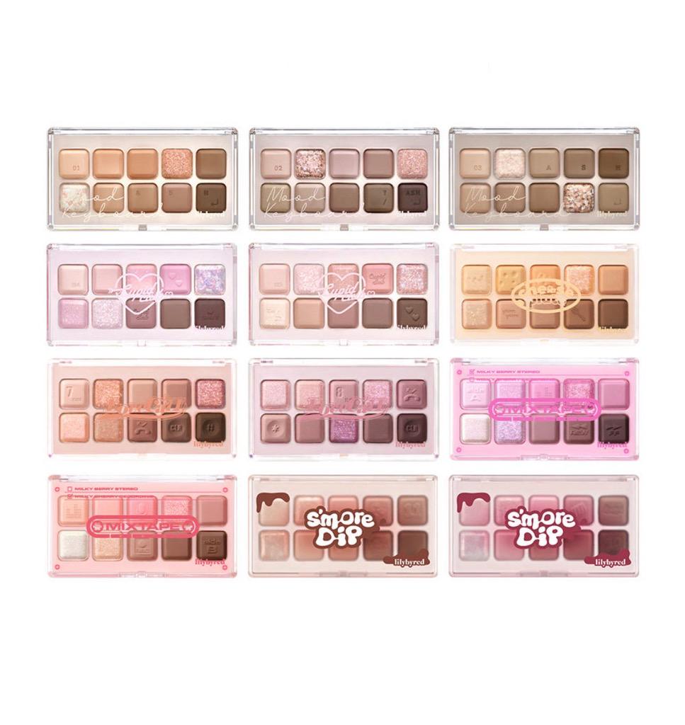 릴리바이레드 무드키보드 섀도우 팔레트_10호 밀키체리 레코딩