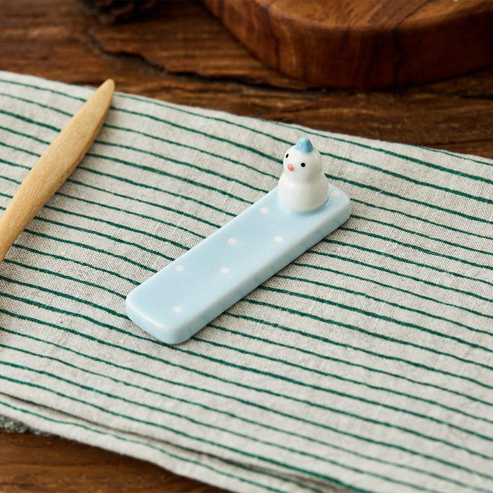 L 땡땡이모자쓴 눈사람 수저받침