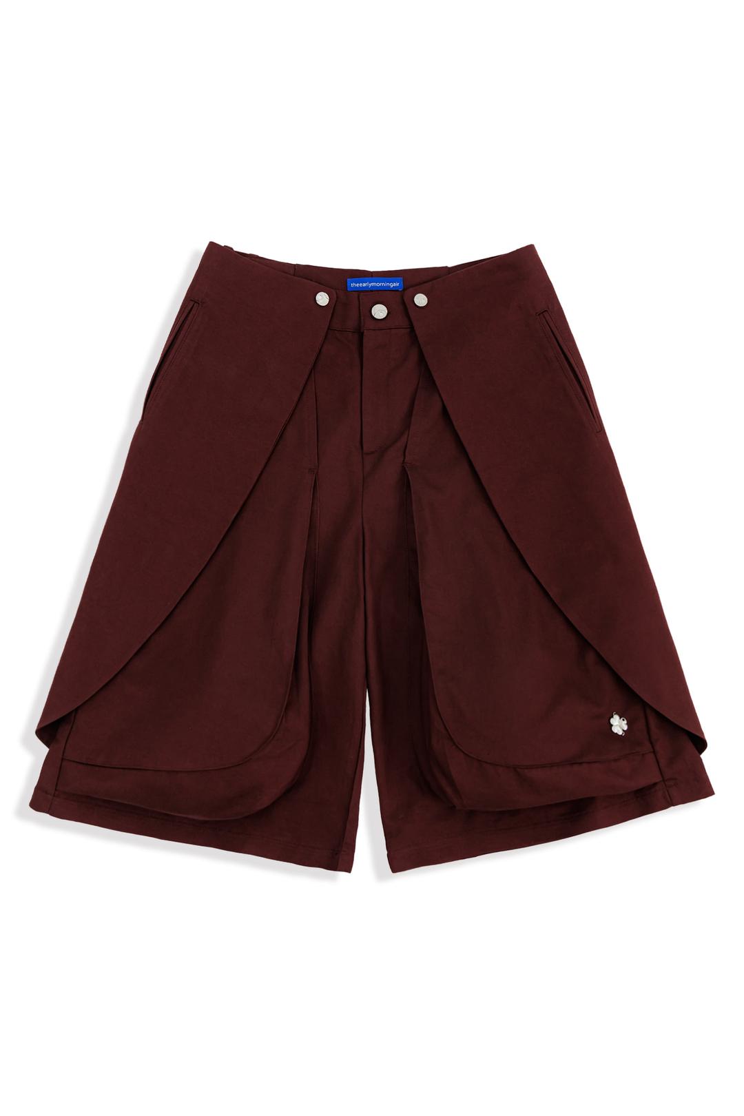 BLOSSOM 3D POCKET SHORTS_DEEP WINE