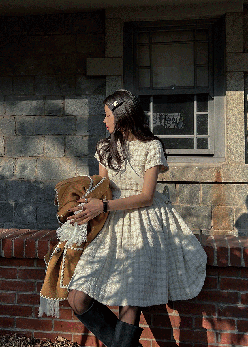 미드나잇 트위드 원피스