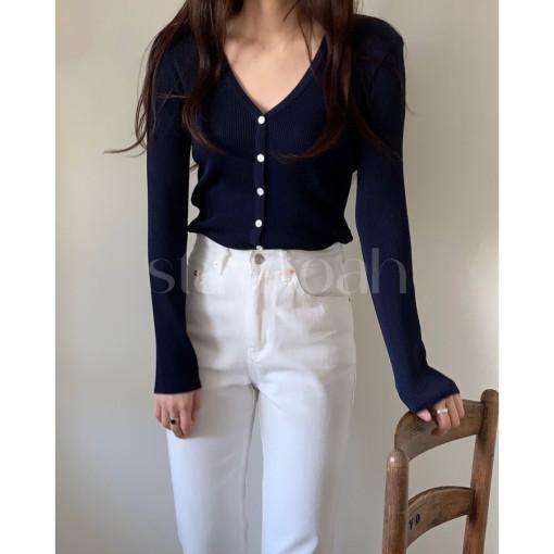 (검,곤 당일) founders 파운더스 오브리 가디건 V넥 슬림 골지 긴팔 cd (5c)