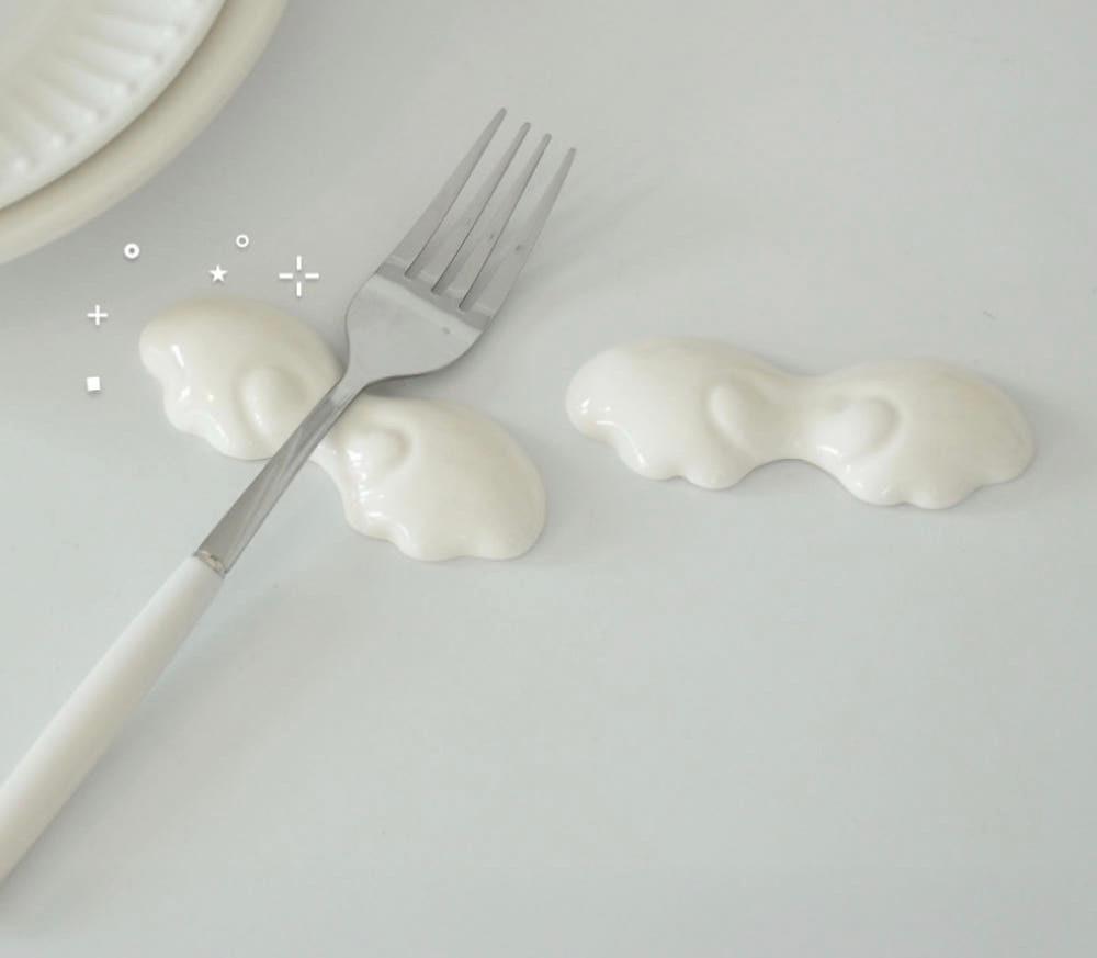 [ 엔젤 수저받침 1P ] 도자기 수저받침 젓가락 받침대