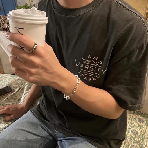 카라비너잠금 은팔찌