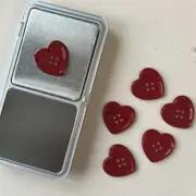 5개 빈티지 버건디 러브 버튼 DIY 공예용 - 휴대폰 케이스, 머리핀 및 주얼리 만들기에 완벽함