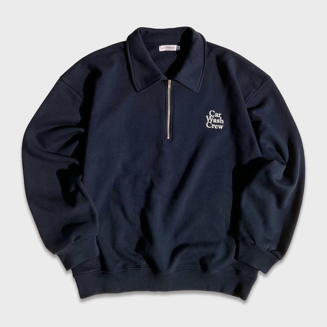 크레이지 카 워시 크루(CRAZY CAR WASH CREW)  카워시 스티치 하프집업 네이비 - 사이즈 & 후기 | 무신사
